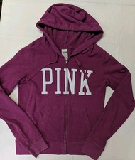 Victoria Secret Pink Full Zip Jacket Color Purple Size M.   1222 