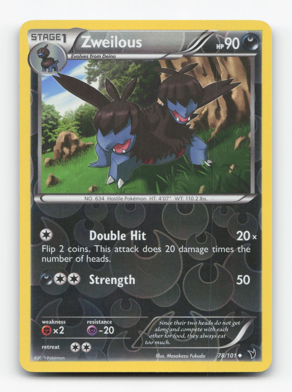 Pokemon TCG - Zweilous 78/101 LP Uncommon Noble Victories Reverse Holo