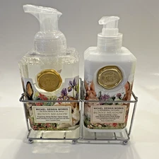 NEW Michel Design Works Hand Care Caddy Bunny Meadow Foaming Hand Soap & Lotion