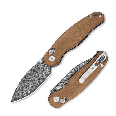Kizer Phoca CD EDC Folding Pocket Knife Damascus Blade Wood Handle V3781CDA3