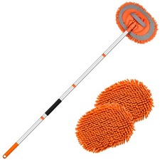 62" Car Wash Brush Kit Mitt Mop Sponge with Long Handle Chenille Microfiber C...