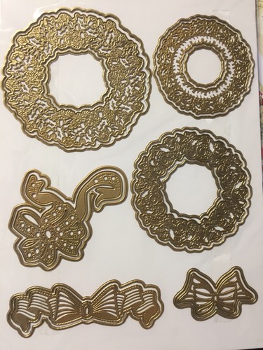 Anna Griffin 3D FUSTELLE CORONA E FIOCCO - 6 fustelle con fustelle ombra ***NUOVO*** #455 - Foto 2 di 10