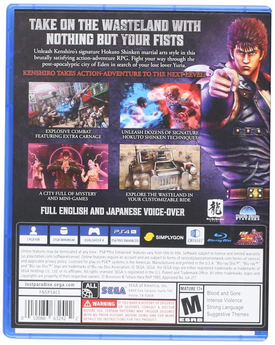 Fist of the North Star: Lost Paradise - Sony PlayStation 4 for