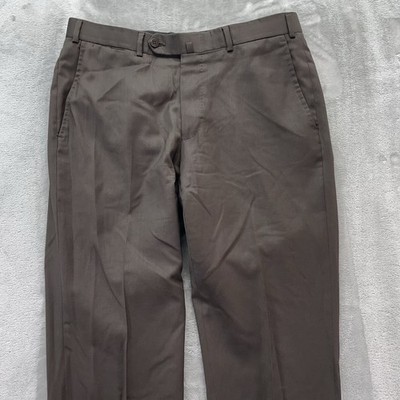Isaia Napoli Aquaspider Mens 46R size 32x29 Wool Dress Pants Slacks ITALY brown