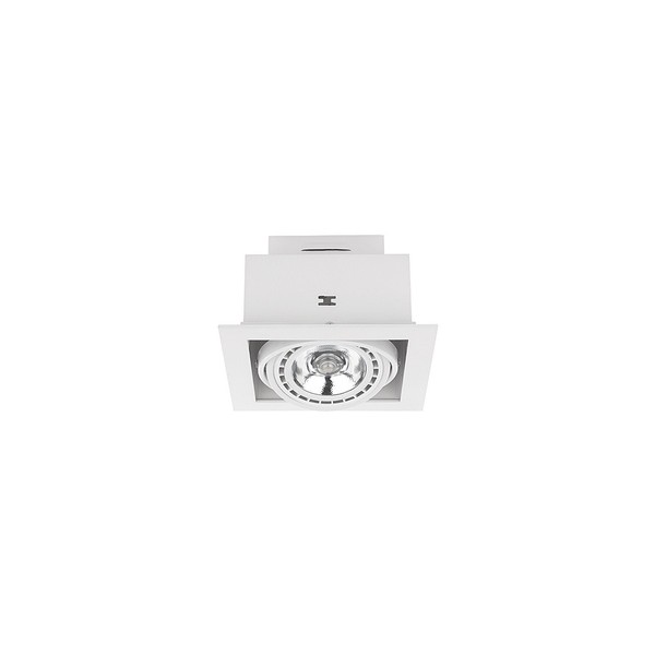 Einbauleuchte Decke Spot Strahler Eckig Metall Weiß GU10 19Cm Verstellbar-image