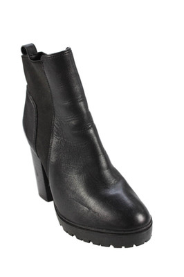Steve Madden Womens Leather Platform Laughter Ankle Boots Black Size 8 Medium