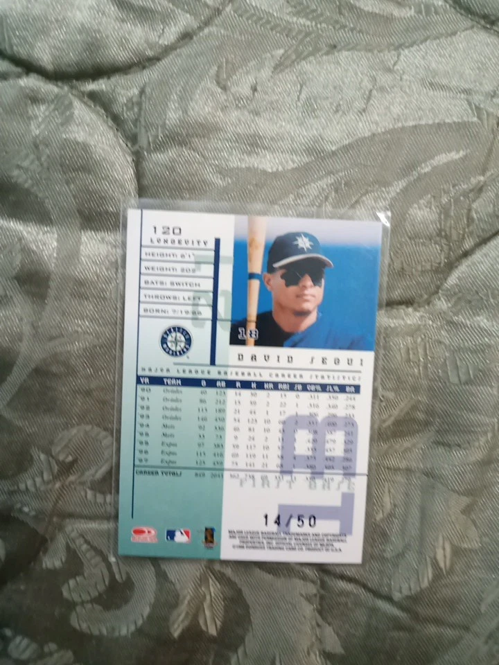Leaf Rookies And Stars Longevity #120 1998 David Segui 14/50 Seattle  Foto 4 de 4