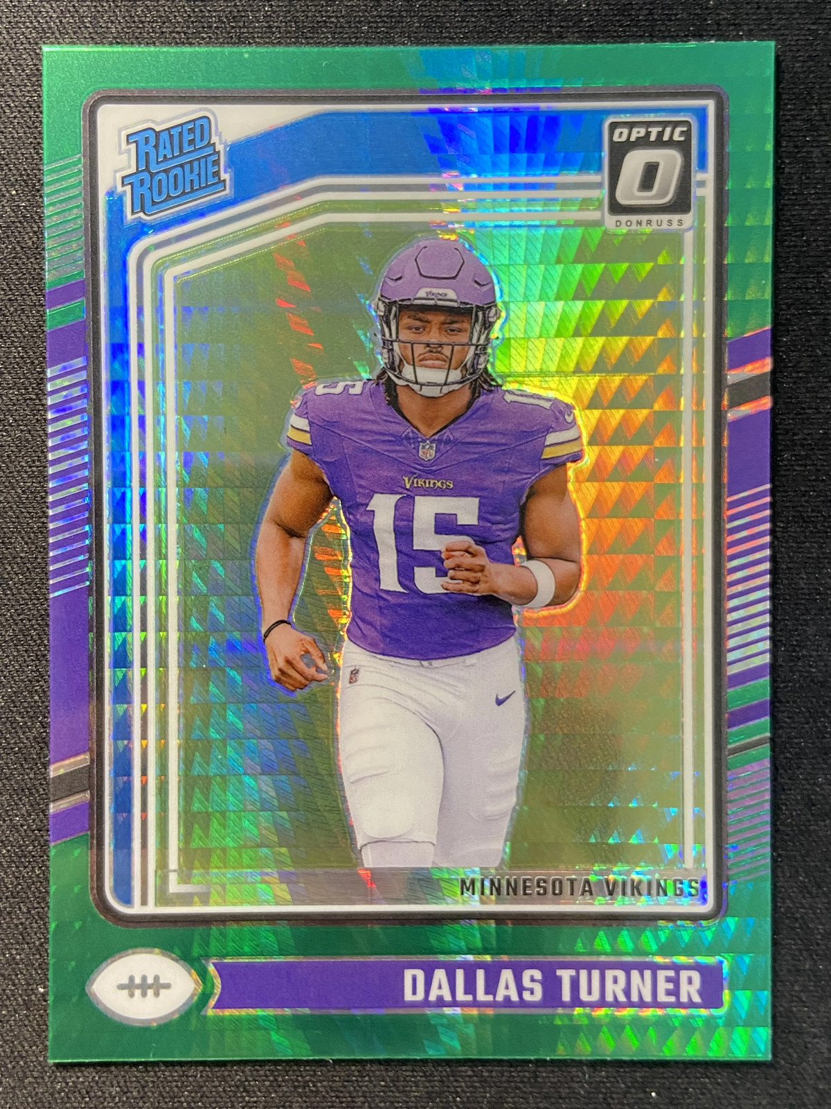 Dallas Turner 2024 PANINI Donruss Optic Green Hyper Prizm Rated Rookie #224 GL12