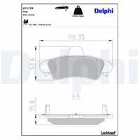 Delphi BremsbelÄGe Satz Hinterachse Passend FÜR Ford Cougar Mondeo | LP1725