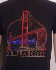 vintage 80s 90s San Francisco T-Shirt Golden Gate Bridge Puffy single stitch M