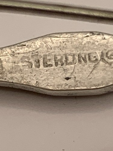 Spilla antica Art Decò in argento sterling collare da bavero spilla da bar - Foto 6 di 10