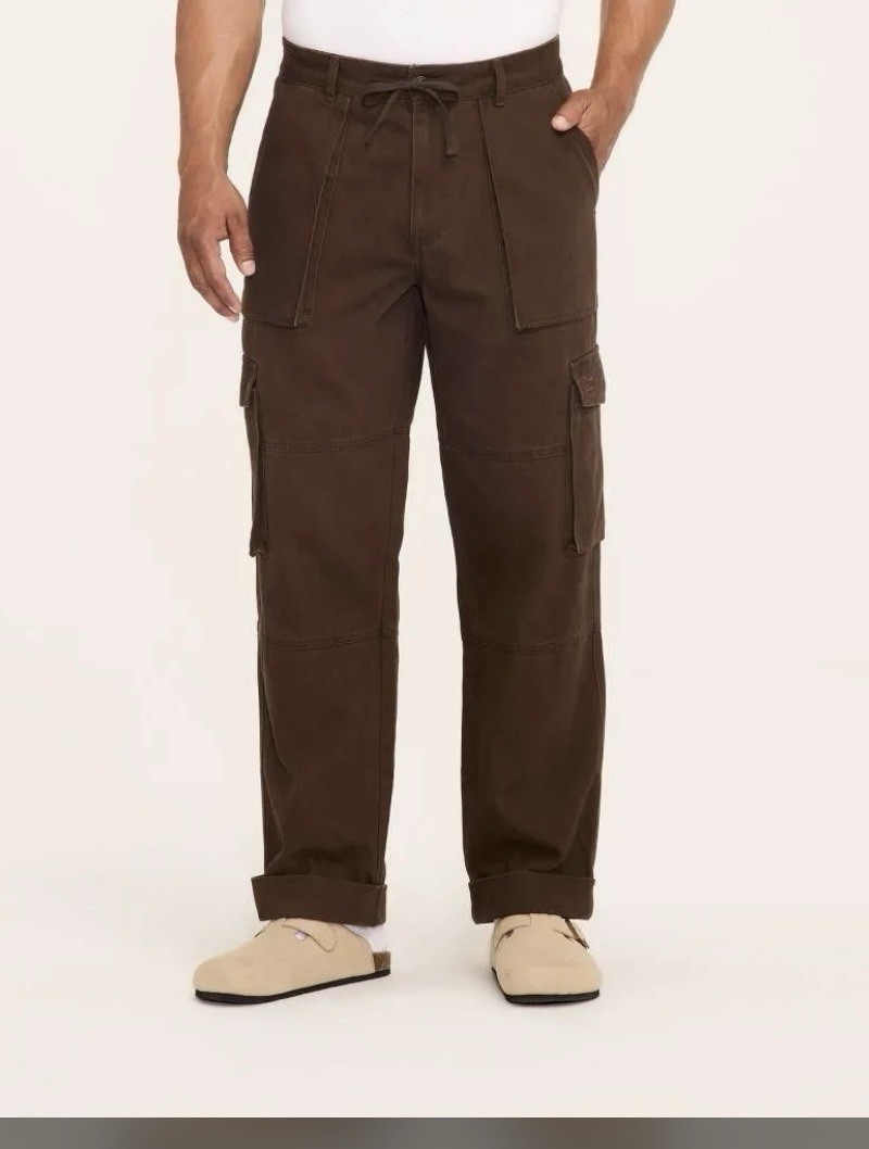 Unisex Med Brown Cuffed, Oversized Pockets, Relaxed