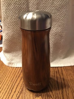 S'well Insulated Stainless Steel BPA Free Water Bottle, 17oz, Wood Grain Design