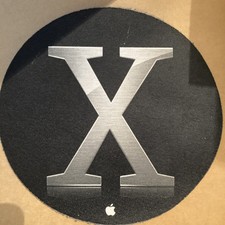 Apple Mac OS X Round Black Mouse Pad 2003 Vintage