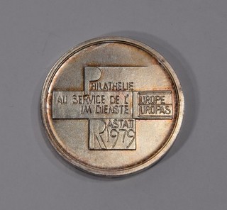 Philatelie im Dienste Europas Rastatt 1979 Medaille Münze Wilhelm Baden 34g