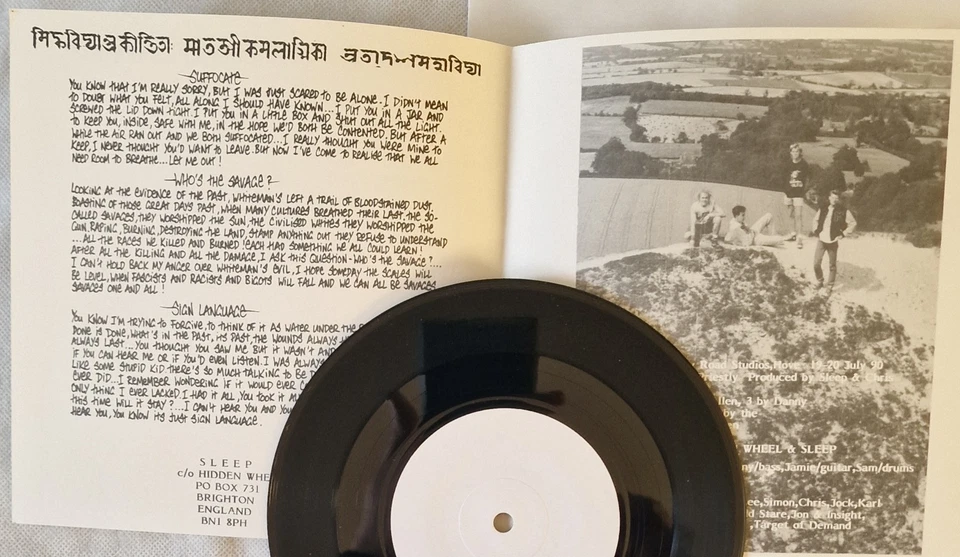 Sleep - Suffocation 7" Vinyl Single EP 1990 UK Hardcore COX EP5 EX EX - Image 3 of 3