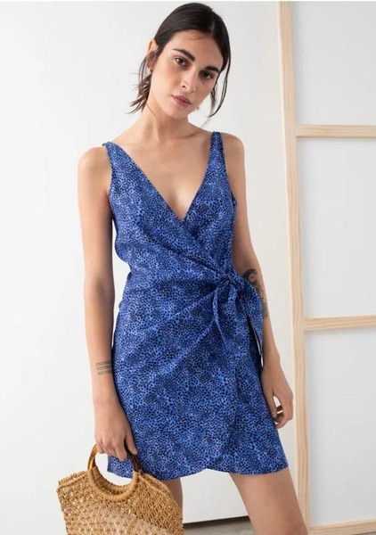 Women & Other Stories Dress Navy Viscose M