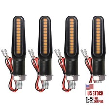 Motorcycle Blinkers Indicator Sequential Turn Signal Amber LED Lamp Pack of 4