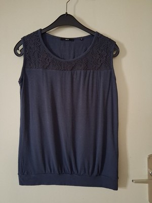 T-Shirt mit Spitze, Zero, dunkelblau, Gr. 36, Nr. 299