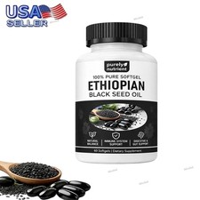 Ethiopian Black Seed Oil Softgels 4.64 Thymoquinone Gluten-Free, 60 capsules