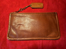 COACH Vintage 7170 Skinny Leather Case Wallet Creed Striped Lining British Tan