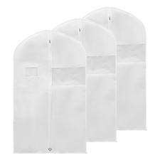 43" Garment Bag, 3pcs Breathable Suit Bag for Storage Hanging Clothes, White