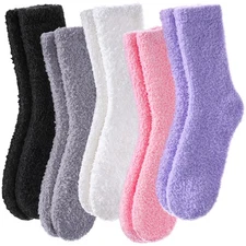 POEATEZO Womens Fuzzy Socks Cozy Fluffy Winter Cabin Slipper Warm Soft Microf...