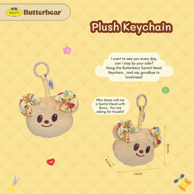 NaRaYa x Butterbear Cute Soft Plush Keychain Bag Charm Limited