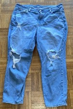   EUC Old Navy Distressed OG Straight Jeans Extra High Rise Size 18 w/25  Inseam  