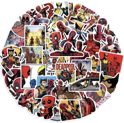 50x Deadpool & Wolverine Sticker Set Marvel Comics Aufkleber Disney Stickerbomb