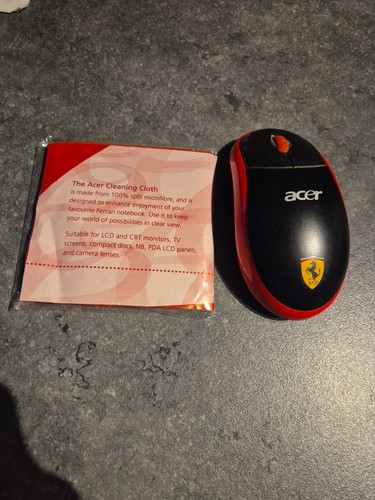 Acer Ferrari Bluetooth Wireless Mouse & Cleaning Cloth + FAST UK π¬π§ POST! - Picture 2 of 3