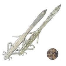 Deps Deathadder Lizard 8 Soft Bait Lure White Clear Silver 5-Pack New