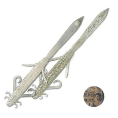 Deps Deathadder Lizard 8 Soft Bait Lure White Clear Silver 5-Pack New