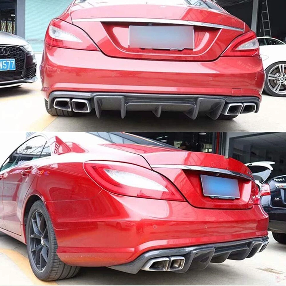 For Benz W218 CLS550 CLS63 2012-2014 Real Carbon Fiber Rear Bumper Diffuser Lip - Image 4 of 4