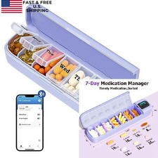 Daviky Smart Pill Organizer with Alarm, Bluetooth Daily Once a Day Purple
