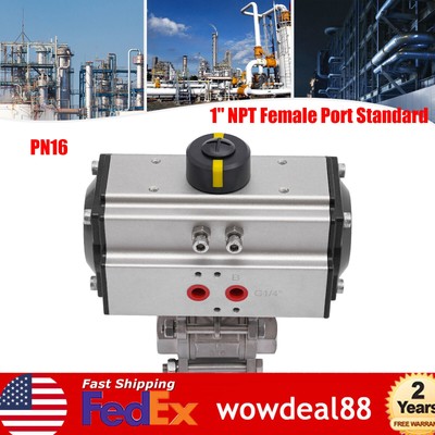 1 inch NPT Pneumatic Ball Valve Single Acting Stainless Ball Valve Air-Operated