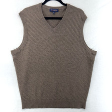 Roundtree Yorke Sleeveless Sweater Vest Mens Size L Brown Classic Normcore