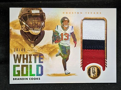 2021 Panini Gold Standard White Gold Brandin Cooks 3-Color Patch Card 14/49