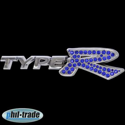 3D Chrom Emblem Aufkleber Logo Type R blau Racing Tuning Motor Renn Sport