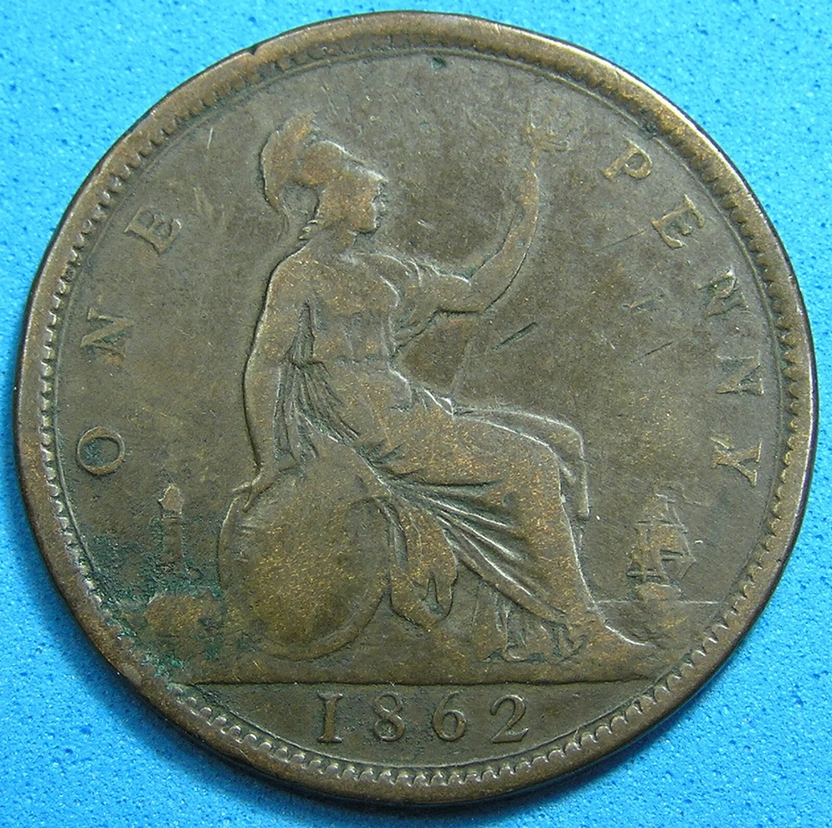 NGC-AU58BN ヴィクトリア 1/2Penny 1862 銅貨 Great Britain Penny KM