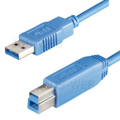 1,8m USB 3.0 Kabel A Stecker auf B Stecker Anschlusskabel Datenkabel blau ca. 2m