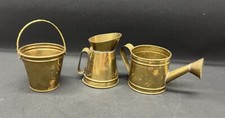 Vintage Miniature Brass Lot Bucket Water Can And Pitcher Dollhouse Made In India
