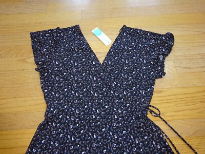 New Kaileigh Kaela V-Neck Faux Wrap Knit Dress Stitch Fix Size L Black |  eBay