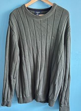 Dockers Men brown L/G size knitted sweater/hidden same color logo 100 cotton