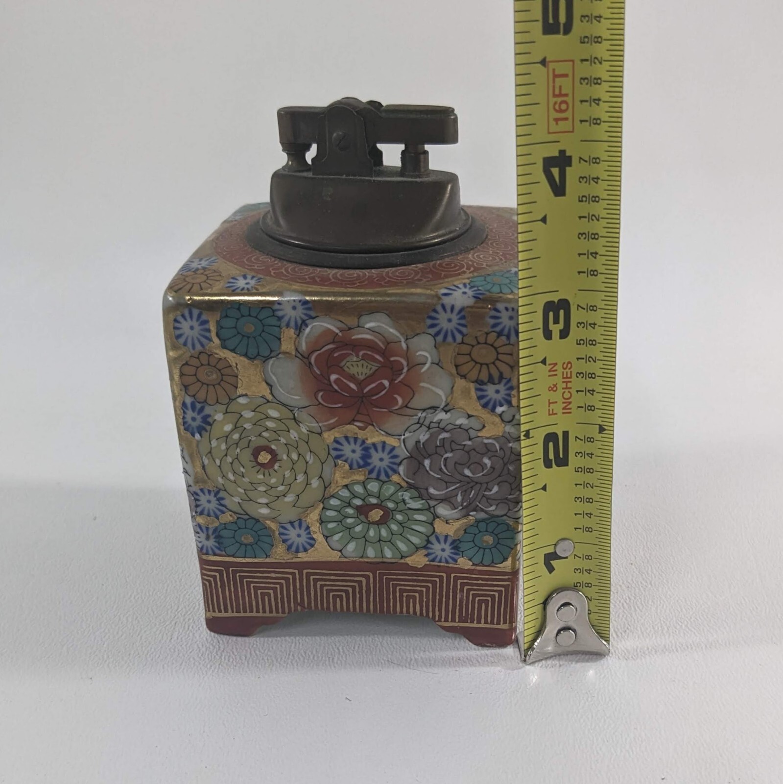 Vintage Japanese Floral Table Lighter Made in Japan
