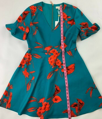 ted baker chynaa fantasia skater dress New Ted Baker London floral Chynaa Fantasia V-Neck Skater Dress Ted's Size  4