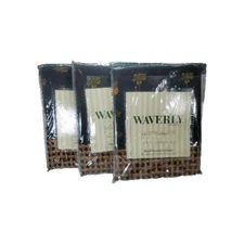 3 NEW Waverly Aloha Ebony Valance 50 x 16 Tropical Tikki Palm Trees Coastal Line