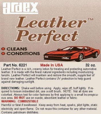 Leather Cleaner Conditioner - Ardex Leather Perfect 32 oz. DIY Like A Pro!!