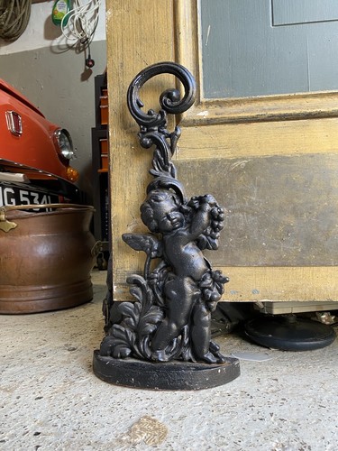 Antique Style Cast Iron Cherub Door Stop Door Stopper - Picture 8 of 8
