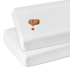 Organic Cotton Diaper Changing Pad Cover Waterproof Super Soft 2 Pack 32"x16"